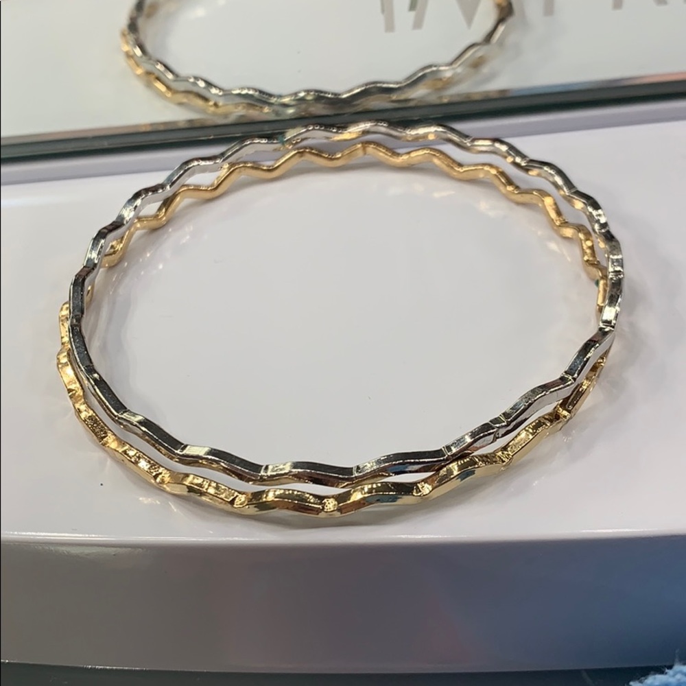 Gold and Silver Stacked Bracelets